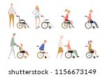 people in a wheelchair.... | Shutterstock .eps vector #1156673149