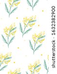 mimosa flowers  seamless... | Shutterstock .eps vector #1632382900