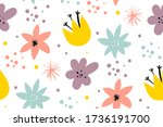 cute pattern in small flower.... | Shutterstock .eps vector #1736191700