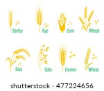 cereals icon set with rice ... | Shutterstock .eps vector #477224656