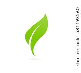 eco icon green leaf vector... | Shutterstock .eps vector #581198560
