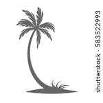 silhouette of palm trees on the ... | Shutterstock .eps vector #583522993