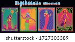 psychedelic women vintage... | Shutterstock .eps vector #1727303389