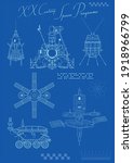 spacecraft engineering sketches ... | Shutterstock .eps vector #1918966799