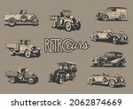 retro cars  trucks and bus from ... | Shutterstock .eps vector #2062874669