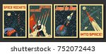 vector space posters. stylized... | Shutterstock .eps vector #752072443