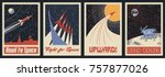 vector space posters.... | Shutterstock .eps vector #757877026