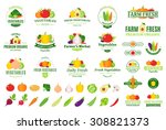 vector vegetables logo  label... | Shutterstock .eps vector #308821373
