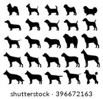 Vector Dog Breeds Silhouettes...