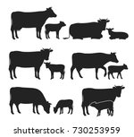 Vector Cow And Calf Silhouettes ...