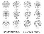 collection of zodiac signs on... | Shutterstock .eps vector #1864217593