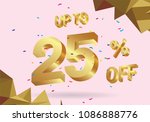 25  off discount sticker. sale... | Shutterstock .eps vector #1086888776