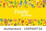 festa junina festival design on ... | Shutterstock .eps vector #1409469716