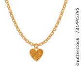 Golden Chain Necklace With...