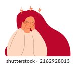 stressed  frustrated girl... | Shutterstock .eps vector #2162928013