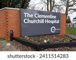 Small photo of Sudbury Hill, Harrow, England, UK - January 11th 2024: Sign for the Clementine Churchill Hospital, London