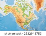 World map of north america...