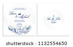 wedding invitation. card ... | Shutterstock .eps vector #1132554650