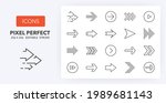 arrows. thin line icon set.... | Shutterstock .eps vector #1989681143