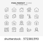 set of real estate and homes... | Shutterstock .eps vector #572381593