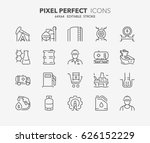 thin line icons set of oil and... | Shutterstock .eps vector #626152229