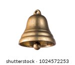 Golden bell isolated on white...