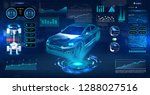hologram auto in hud ui style.... | Shutterstock .eps vector #1288027516