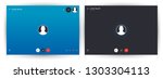 call screen template. mockup ui ... | Shutterstock .eps vector #1303304113