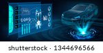 hologram auto in hud ui style.... | Shutterstock .eps vector #1344696566
