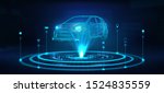 hologram auto  futuristic... | Shutterstock .eps vector #1524835559