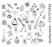 doodle sketch halloween... | Shutterstock .eps vector #1767575936