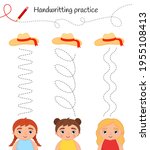 handwriting practice sheet.... | Shutterstock .eps vector #1955108413