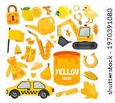 vector set of yellow color... | Shutterstock .eps vector #1970391080