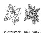 roses tattoo dot | Shutterstock .eps vector #1031290870