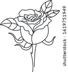 rose flower simple vector... | Shutterstock .eps vector #1619751949