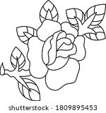 rose tattoo old school... | Shutterstock .eps vector #1809895453
