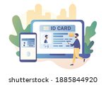 biometric documents in... | Shutterstock .eps vector #1885844920