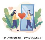 tiny lady looks at her... | Shutterstock .eps vector #1949706586