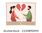 divorce icon. torn photo of... | Shutterstock .eps vector #2154890493
