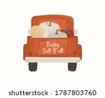 vintage harvest truck red car... | Shutterstock .eps vector #1787803760