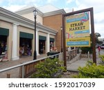 Small photo of Bay Street, Nassau, The Commonwealth of The Bahamas - 7 March 2019 : Traditional Open-Air Nassau Straw Market selling handwoven straw crafts, Bahamian souvenirs & tourists trinkets