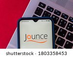 Small photo of August 26, 2020, Brazil. In this photo illustration the Jounce Therapeutics logo seen displayed on a smartphone