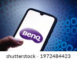 Small photo of May 12, 2021, Brazil. In this photo illustration the BenQ Corporation logo seen displayed on a smartphone screen