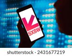 Small photo of February 29, 2024, Brazil. In this photo illustration, the South by Southwest (SXSW Conference) logo is displayed on a smartphone screen