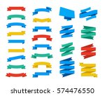 set of vector flat ribbons and... | Shutterstock .eps vector #574476550