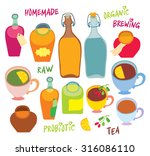 bottle cups and pots   hand... | Shutterstock .eps vector #316086110