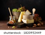 Set Of Hard Cheeses Gruyere And ...