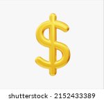 3d realistic dollar sign vector ... | Shutterstock .eps vector #2152433389