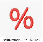 3d realistic percentage symbol... | Shutterstock .eps vector #2152433423