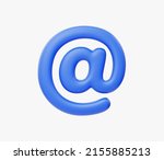 3d realistic at sign icon... | Shutterstock .eps vector #2155885213